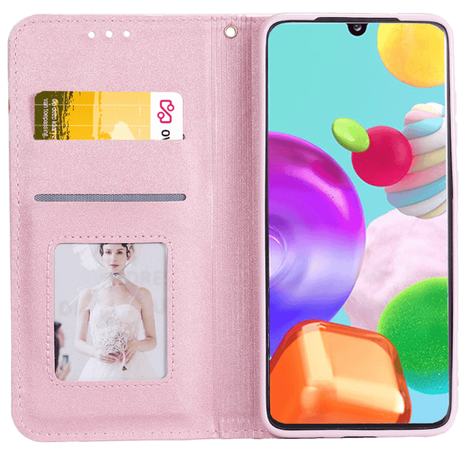 Comfycase Samsung Galaxy A41 Daisy Bookcase Hoesje Roze