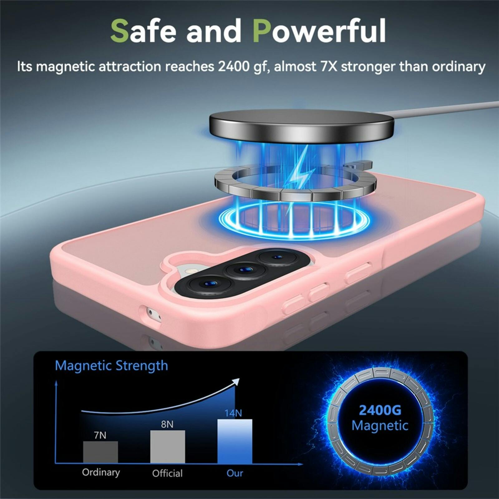 CaseBody Samsung Galaxy A57 Slim Anti-Shock MagSafe Hoesje Roze