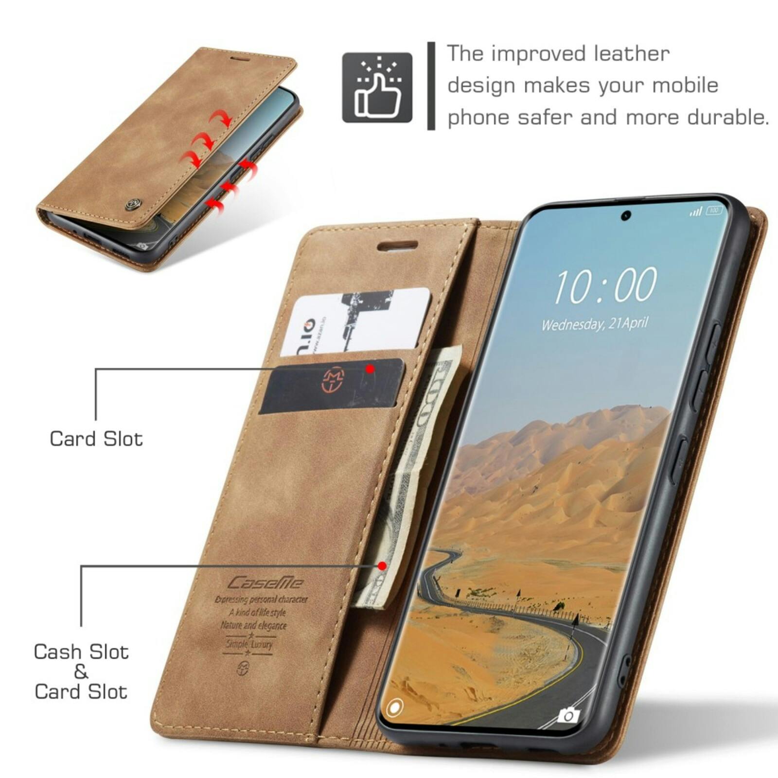 Caseme Xiaomi Redmi Note 14 Pro(+) 5G Business Wallet Hoesje Bruin