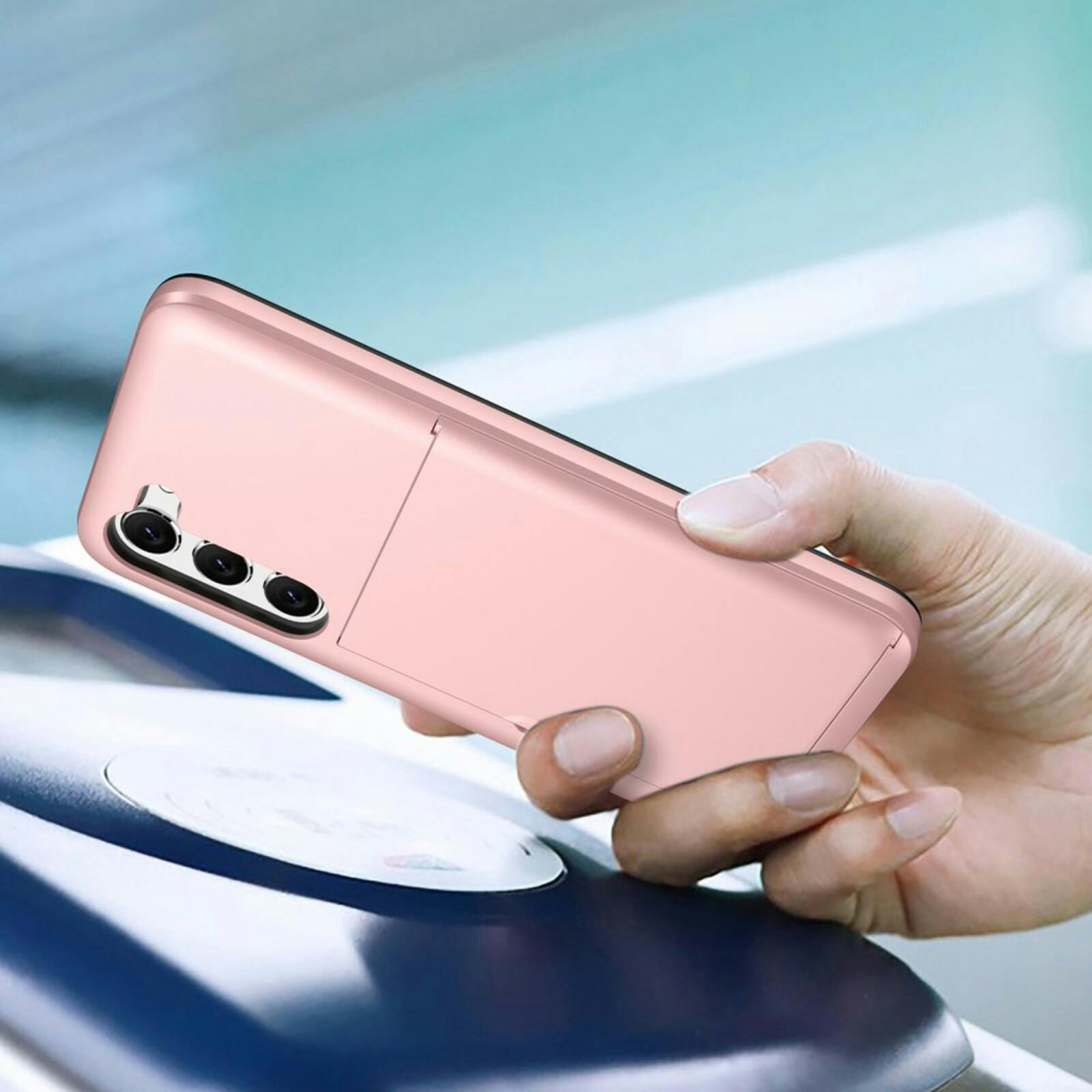 Slide Case Samsung Galaxy S23 Hoesje met Pashouder Rosegoud