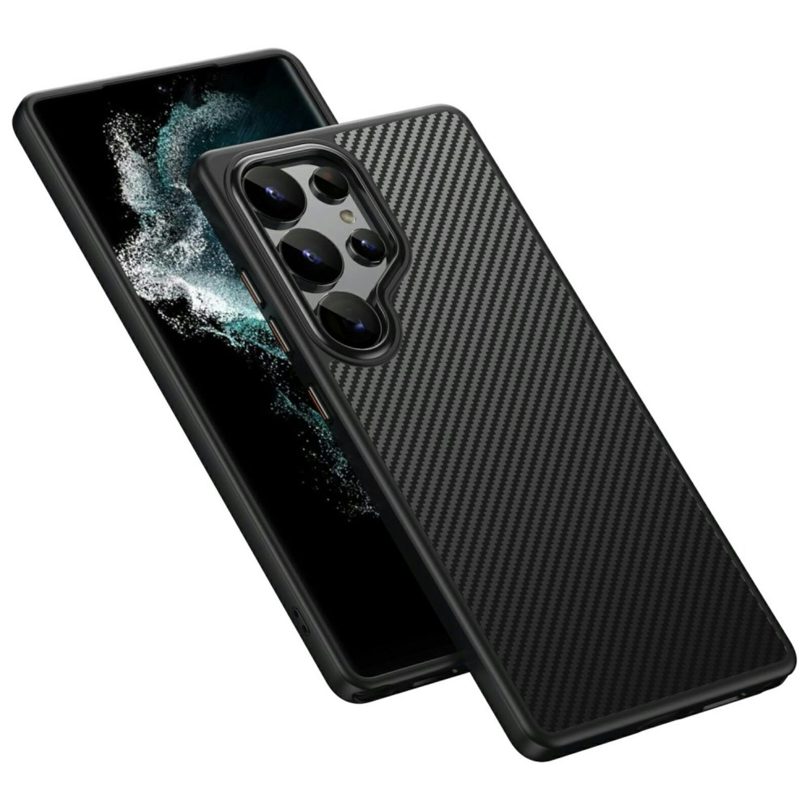 Mocaa Samsung S25 Ultra Slim Carbon Pantser MagSafe Case Zwart