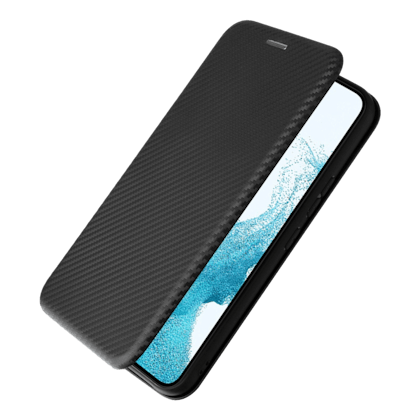 Comfycase Samsung Galaxy A54 Carbon Shell Flip Case Hoesje Zwart