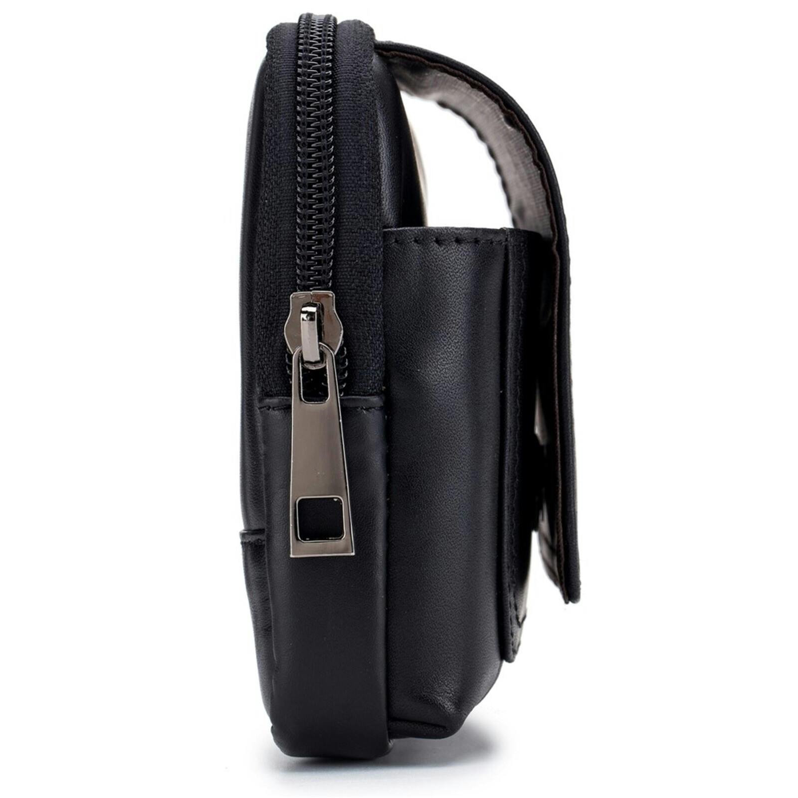 Bullcaptain Horizontal Leather Smartphone Pouch Zwart L