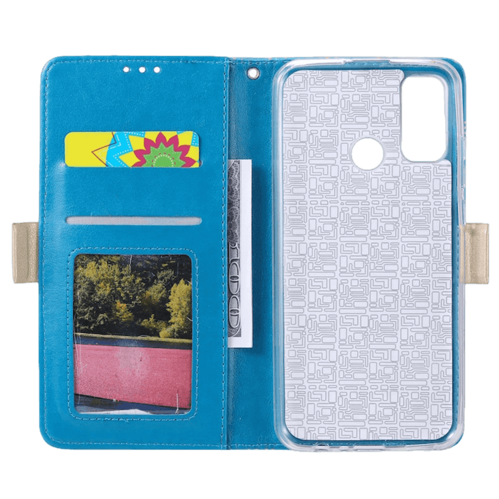 CaseBody Samsung Galaxy A21s Lace Zipper Portemonnee Hoesje Blauw
