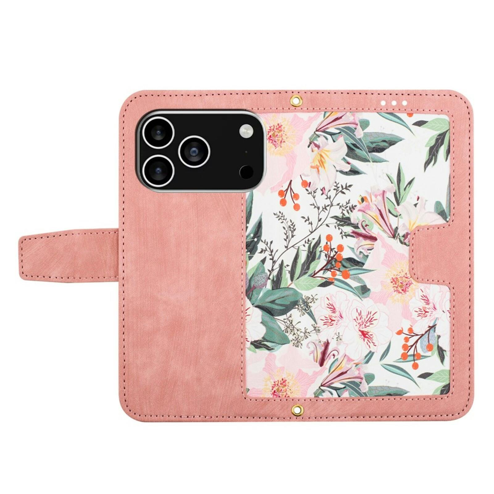 Mocaa Apple iPhone 17 Pro Floral Series Bookcase Roze
