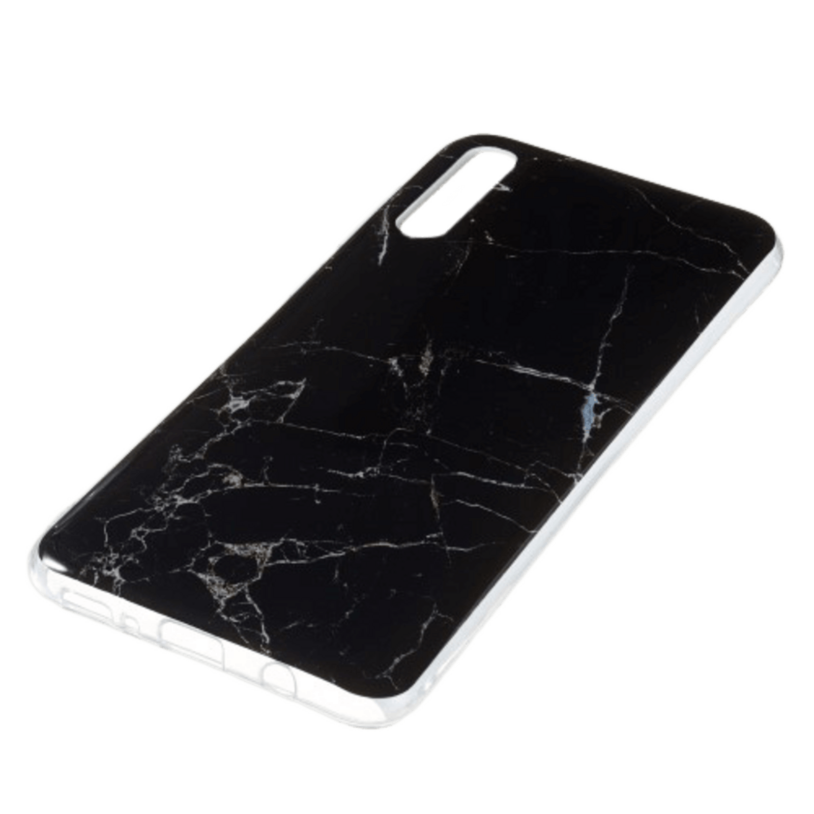 Mocaa Samsung Galaxy A70 Telefoonhoesje Marmer Zwart