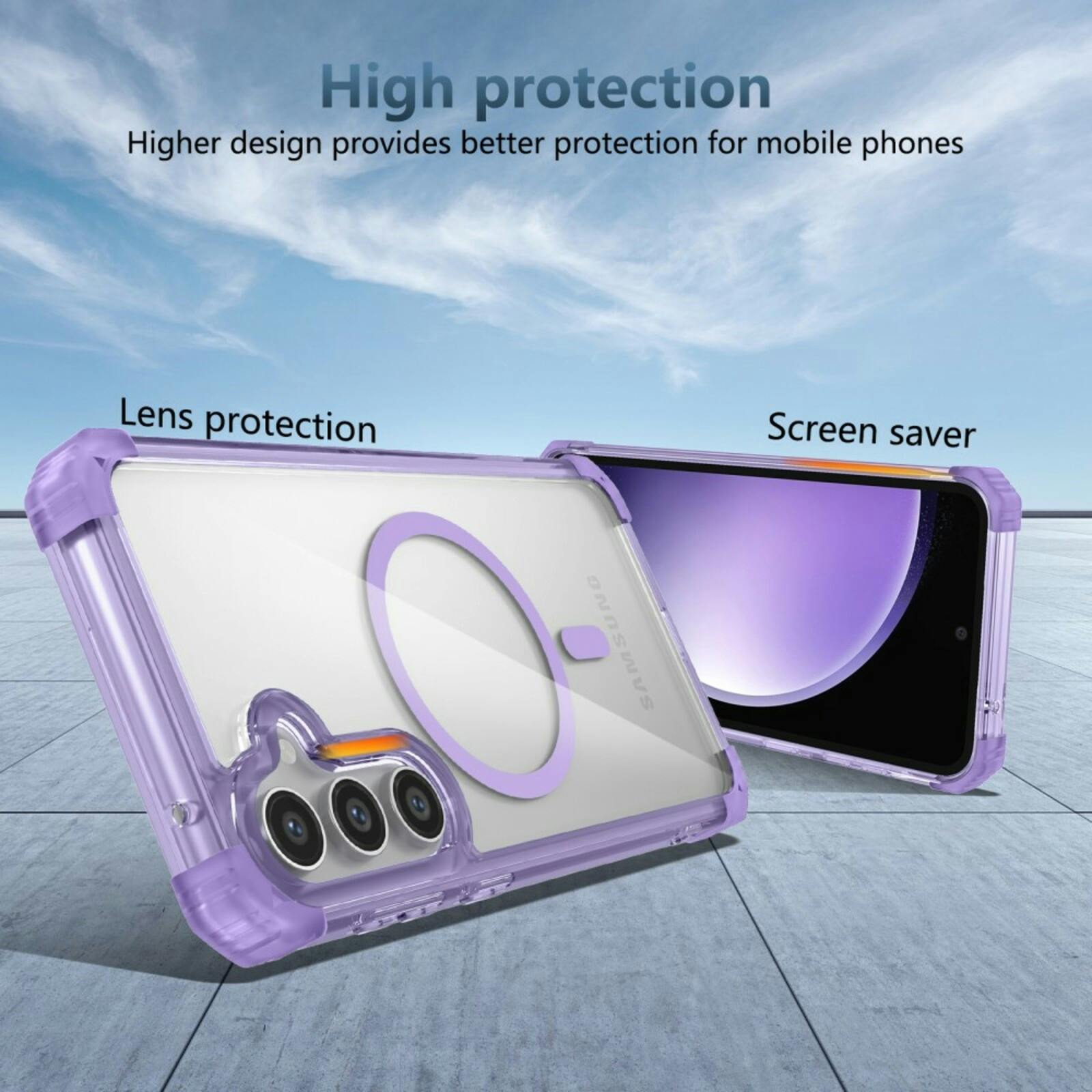 Comfycase Samsung Galaxy S23 FE Impact MagSafe Hoesje Paars