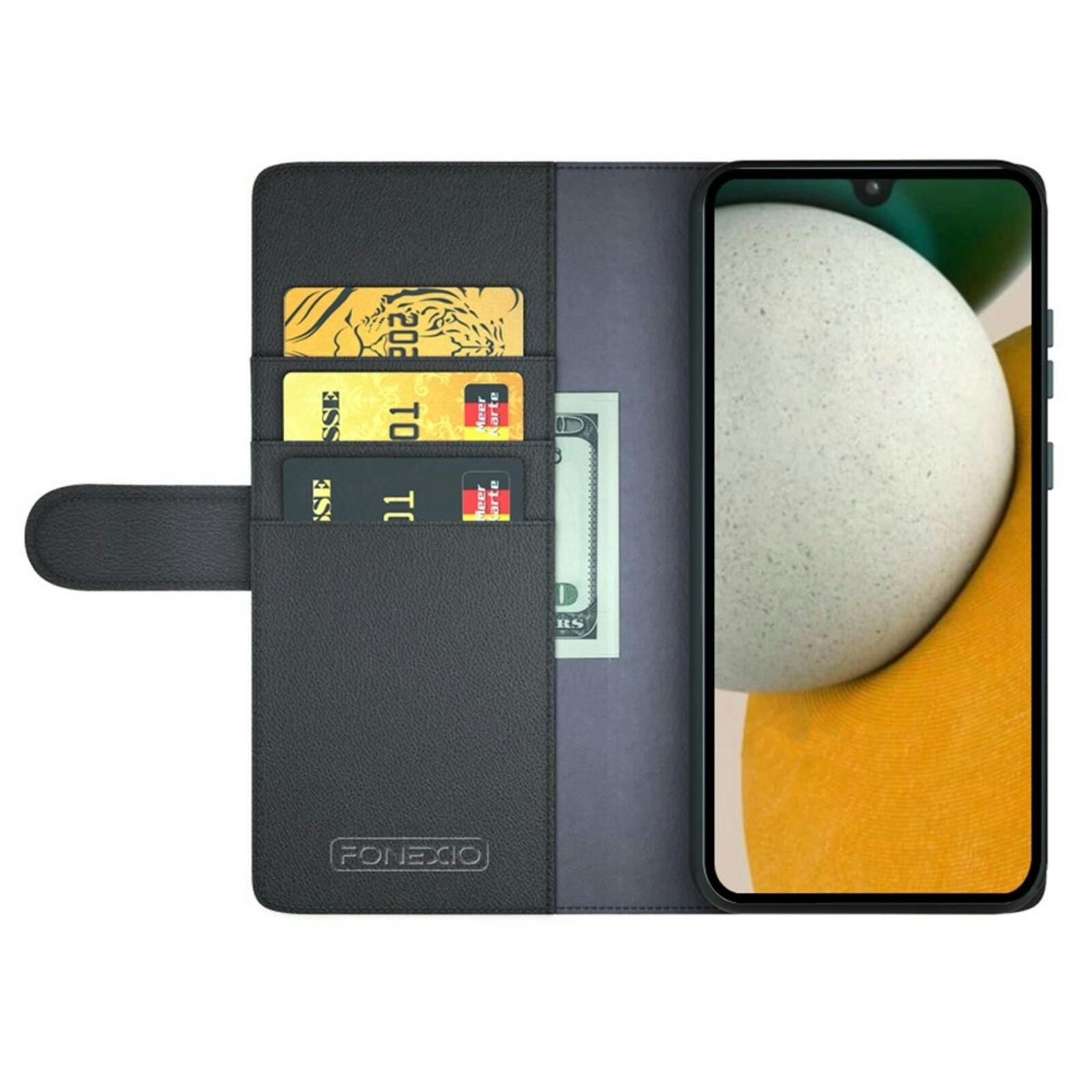 Fonexio Samsung Galaxy A15 Luxe Lederen Book Case Zwart