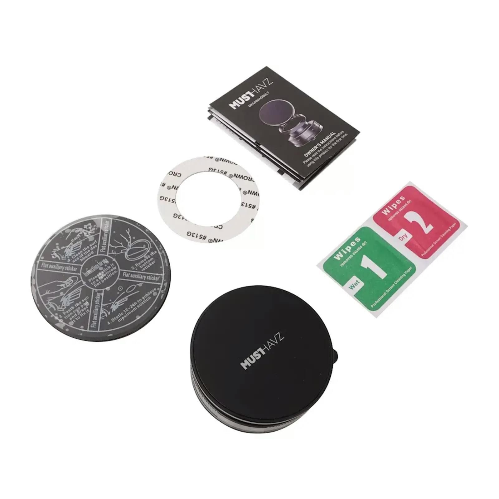 Musthavz MagBolt Suction Autohouder Zwart