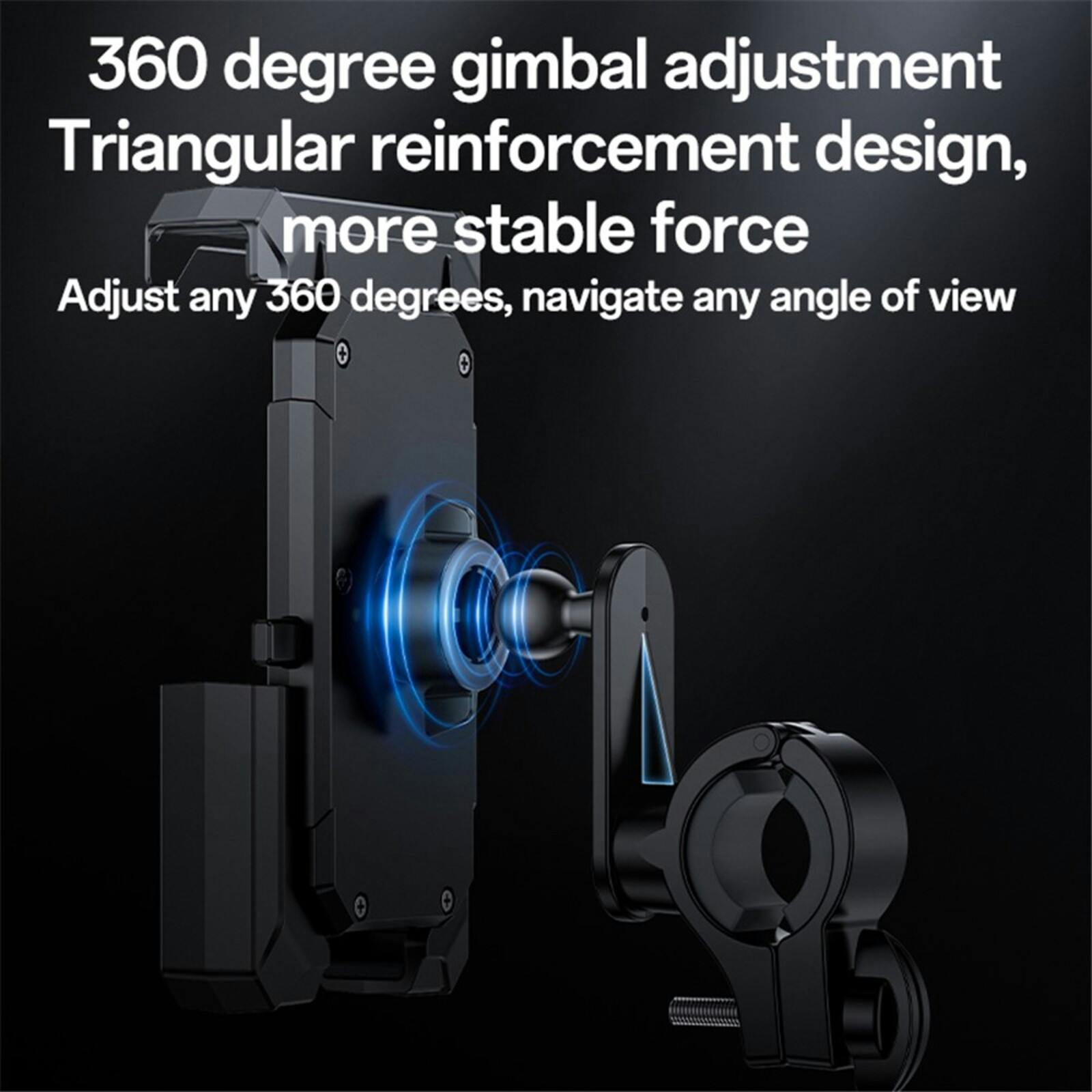 Yesido Stevige Fietshouder met Zonneklep Zwart