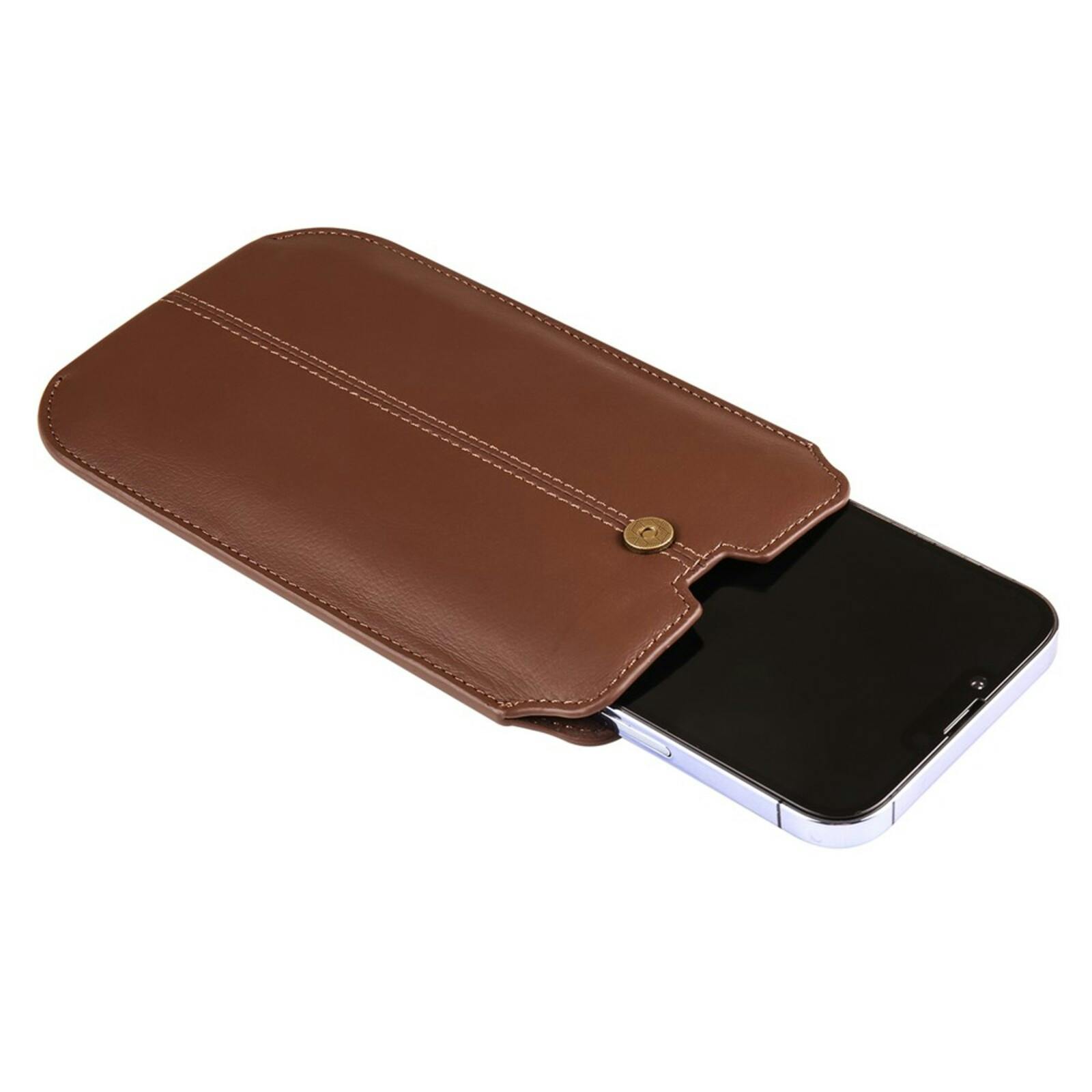 Comfycase Echt Lederen Opberghoesje Bruin L