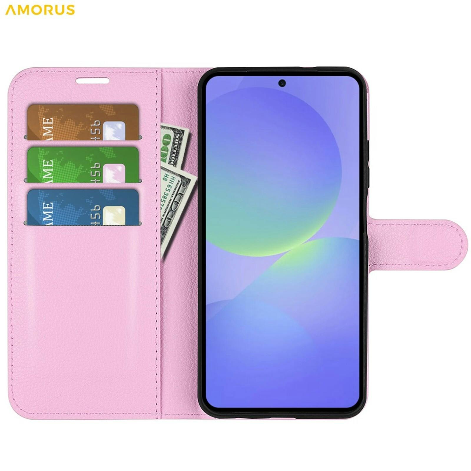Amorus Samsung Galaxy A37 Bookcase Hoesje Roze
