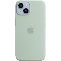 Apple iPhone 14 MagSafe Siliconen Hoesje Groen - Voorkant