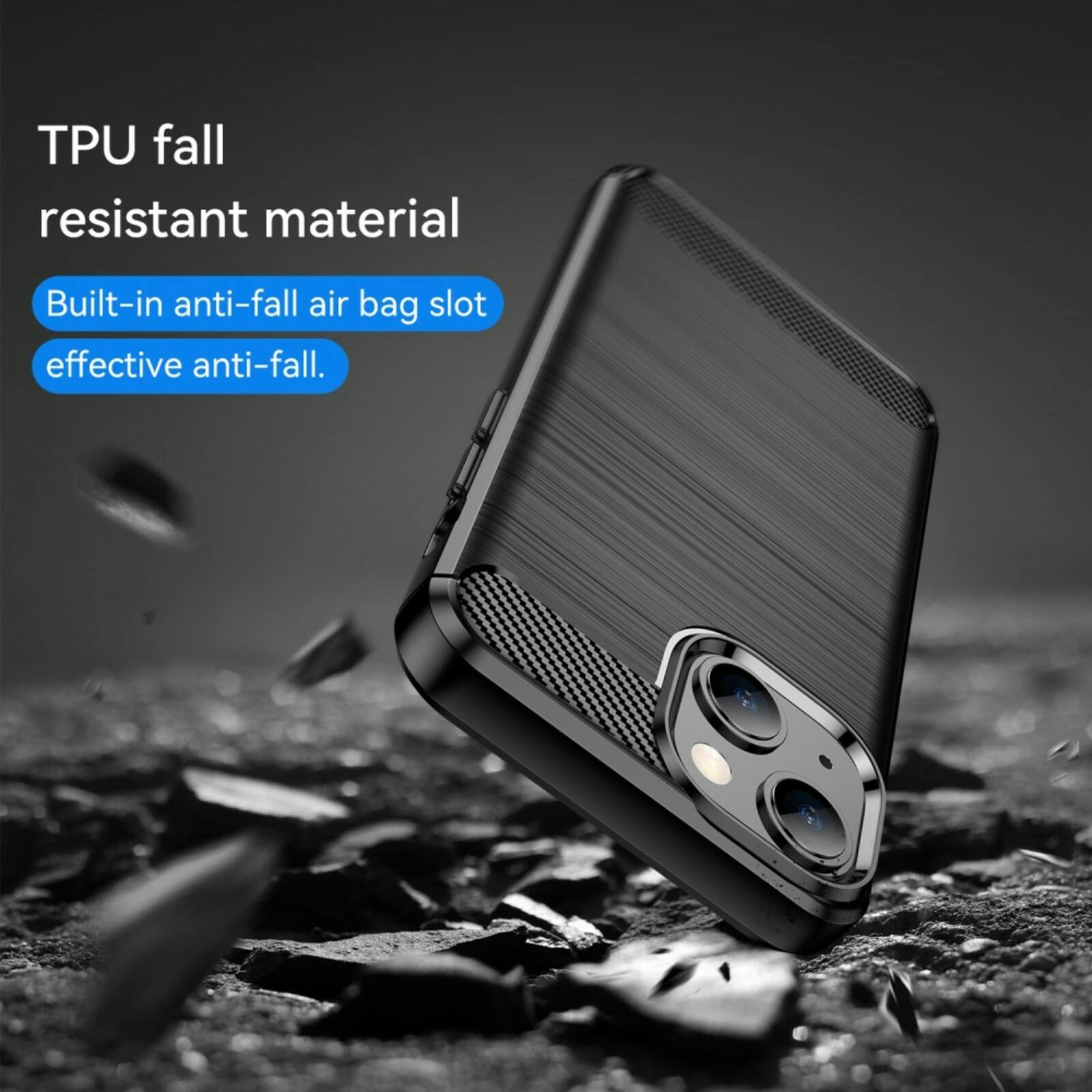 Mocaa iPhone 13 Schokbestendig Beschermhoesje Zwart