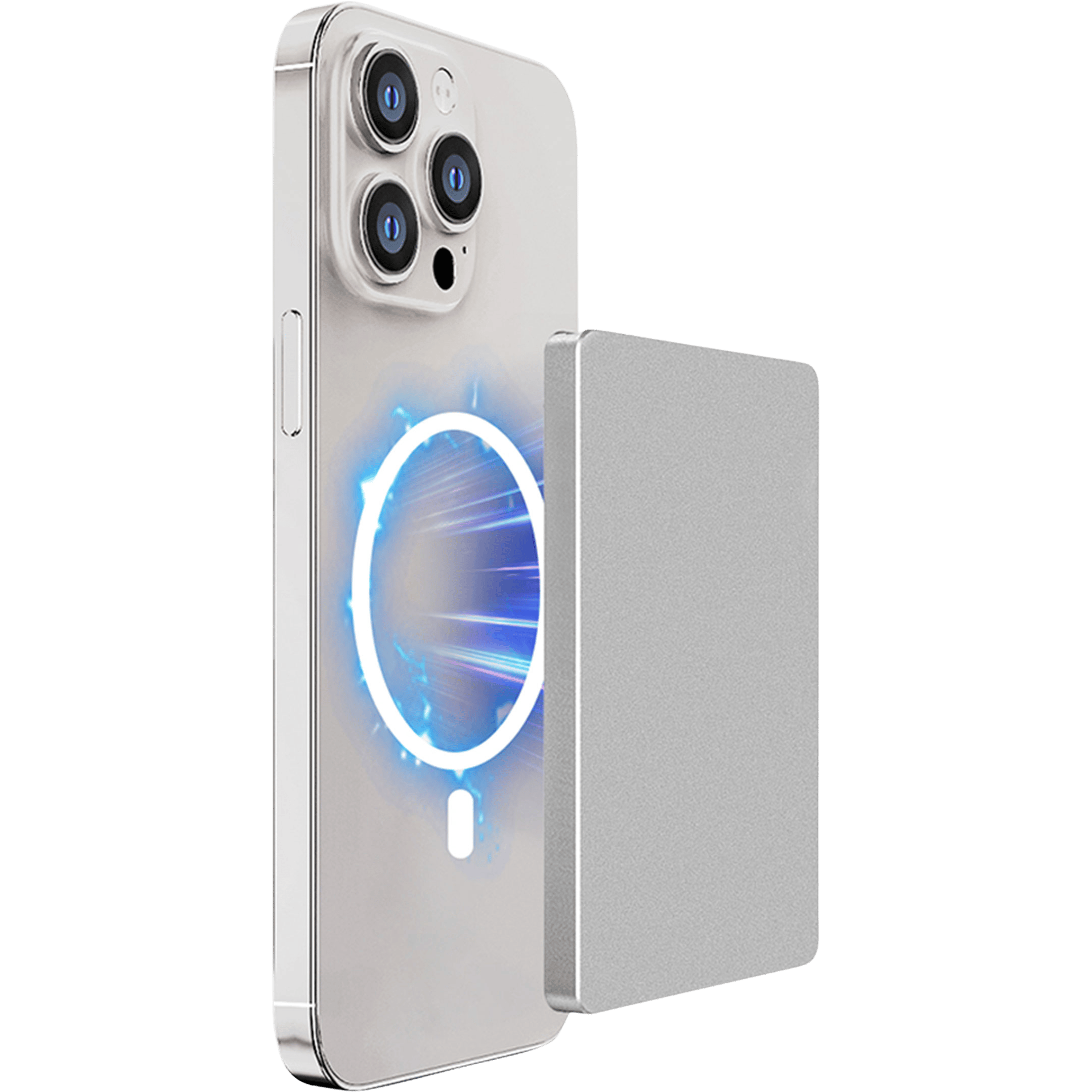 Musthavz MagSlider Luxe Magnetische Kaarthouder Zilver