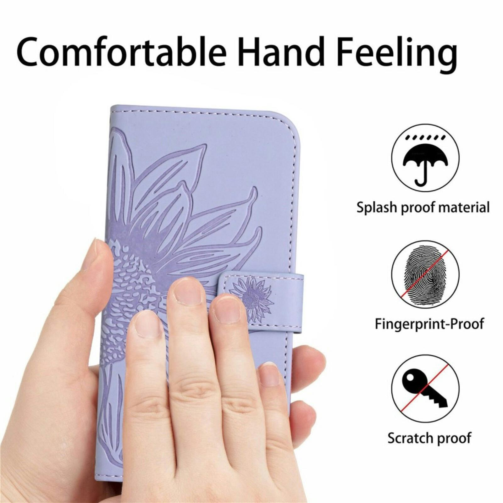 Mocaa Samsung Galaxy A56 Sunflower Bookcase met Koord Paars