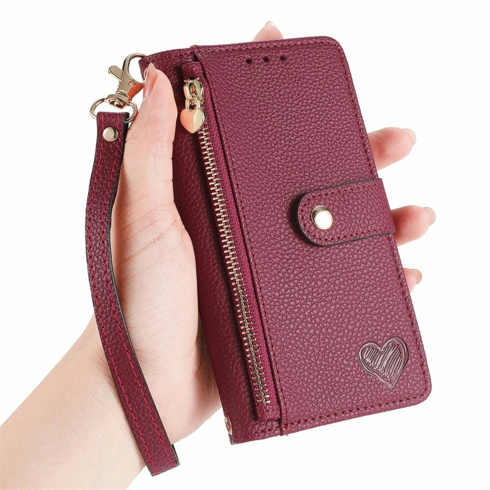 Mocaa Samsung Galaxy S24 Love Heart Wallet Hoesje Rood