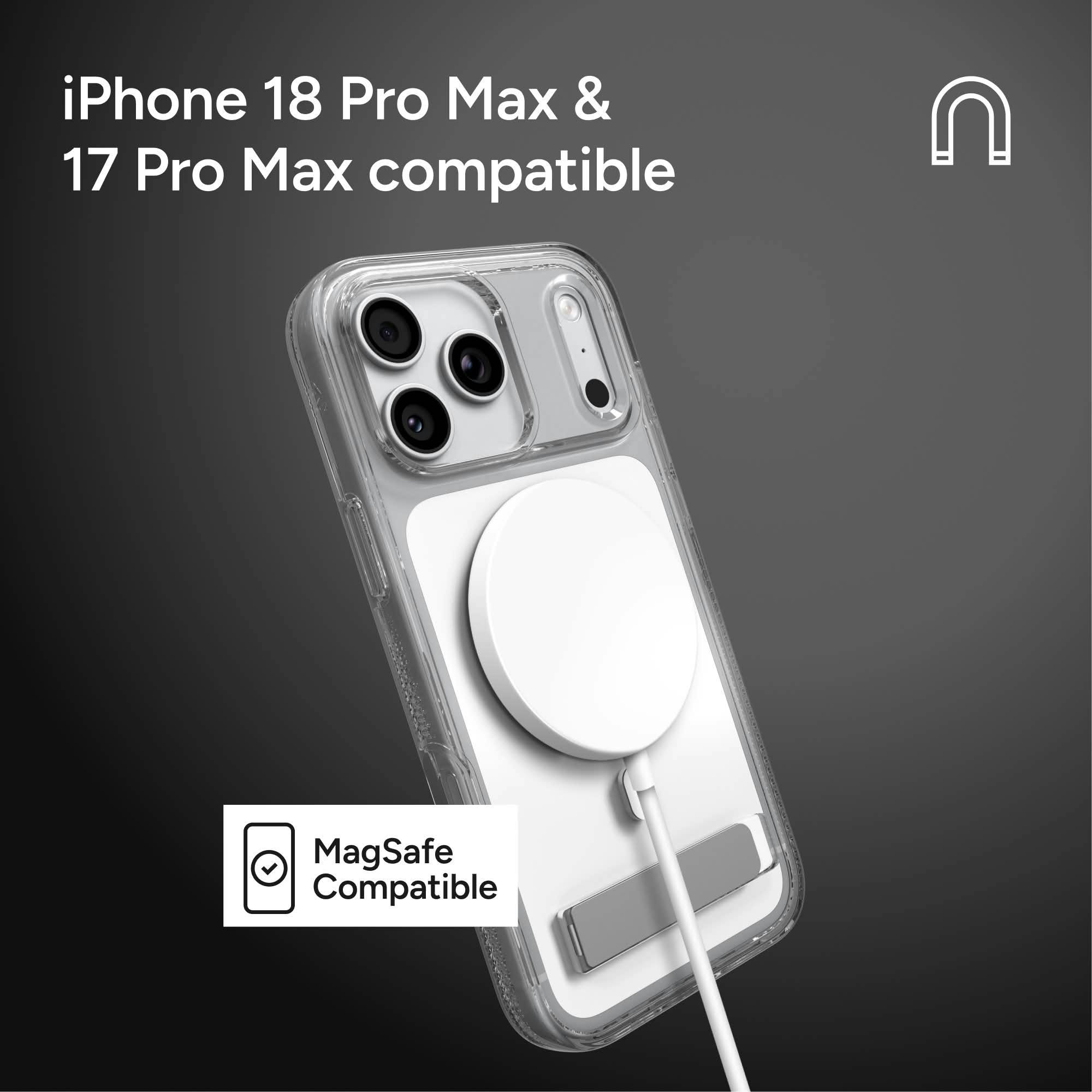 ZAGG iPhone 17 Pro Max/ 18 Pro Max MagSafe Crystal Palace Hoesje met Kickstand Transparant
