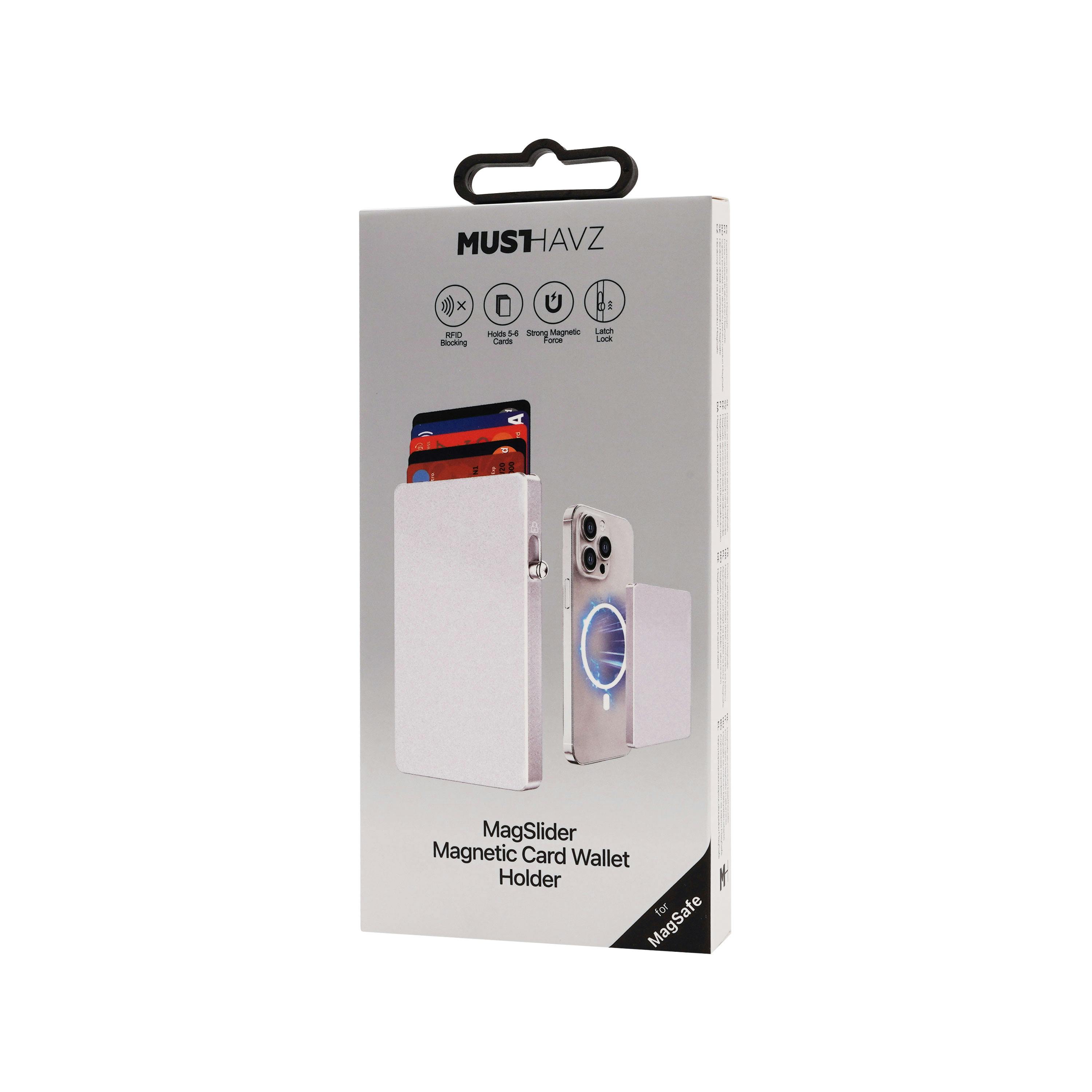 Musthavz MagSlider Luxe Magnetische Kaarthouder Zilver