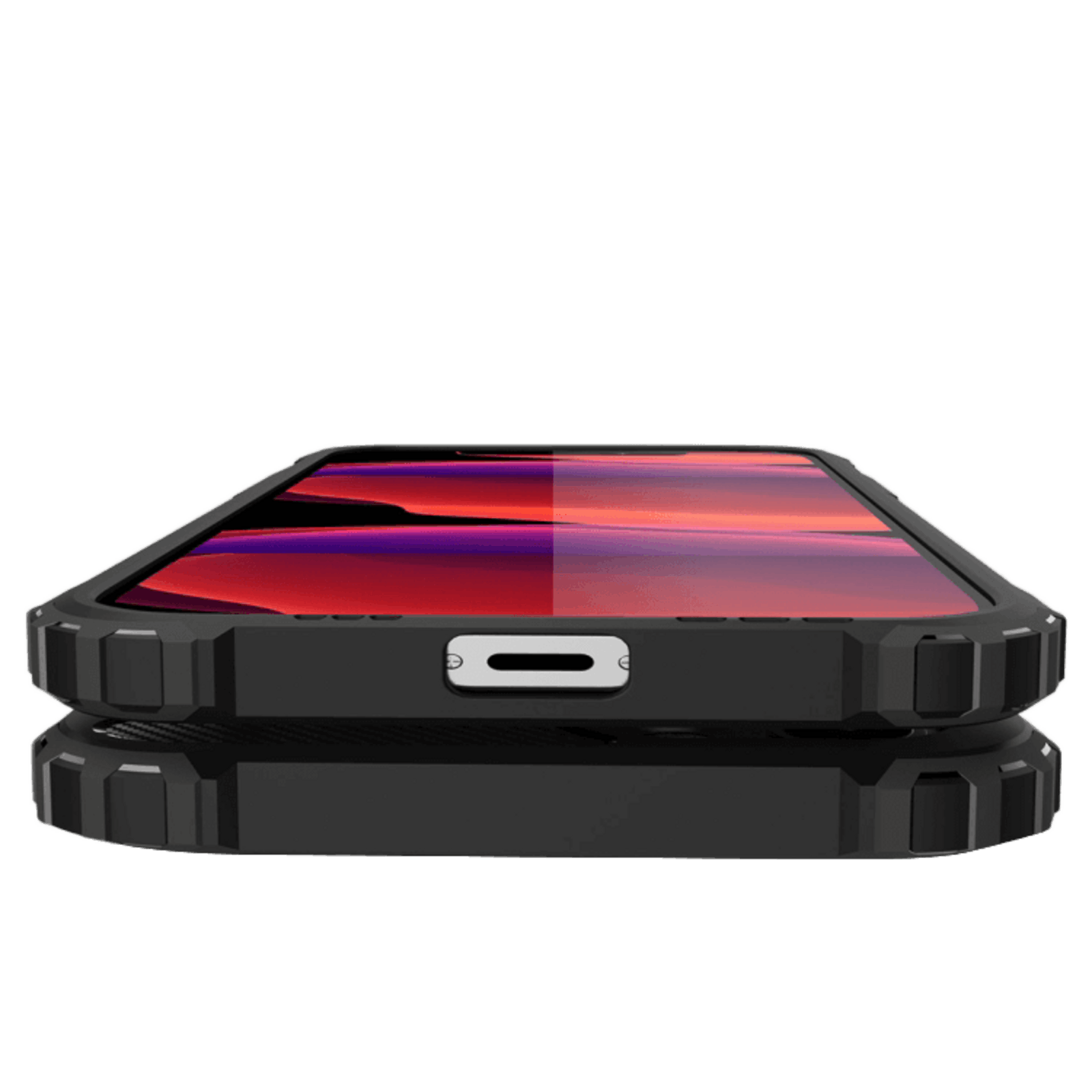 CaseBody iPhone 12 Pro Max Shockproof Hoesje Steel Armor Zilver