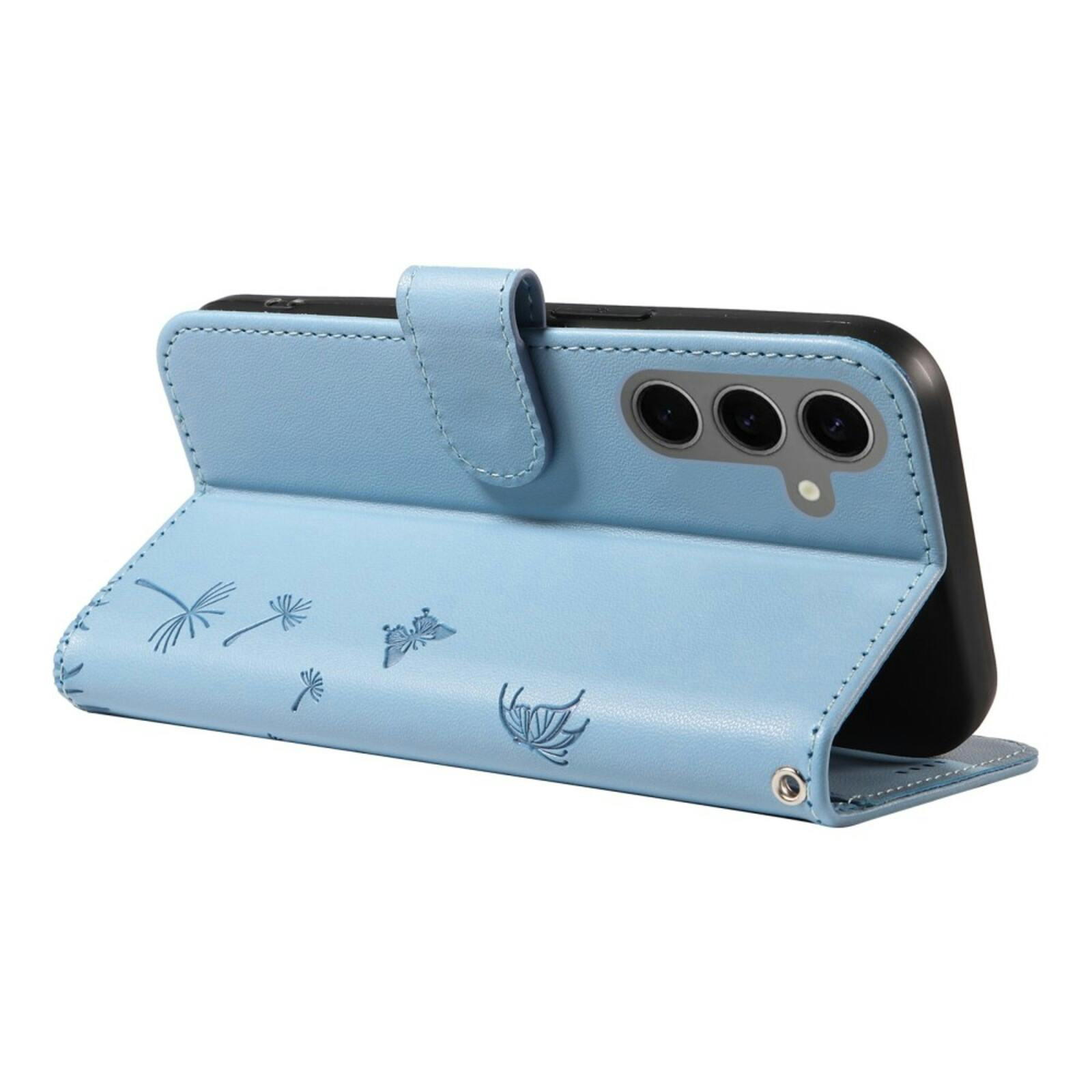 Comfycase Samsung S25 / S24 Dandelion Bookcase Hoesje Lichtblauw