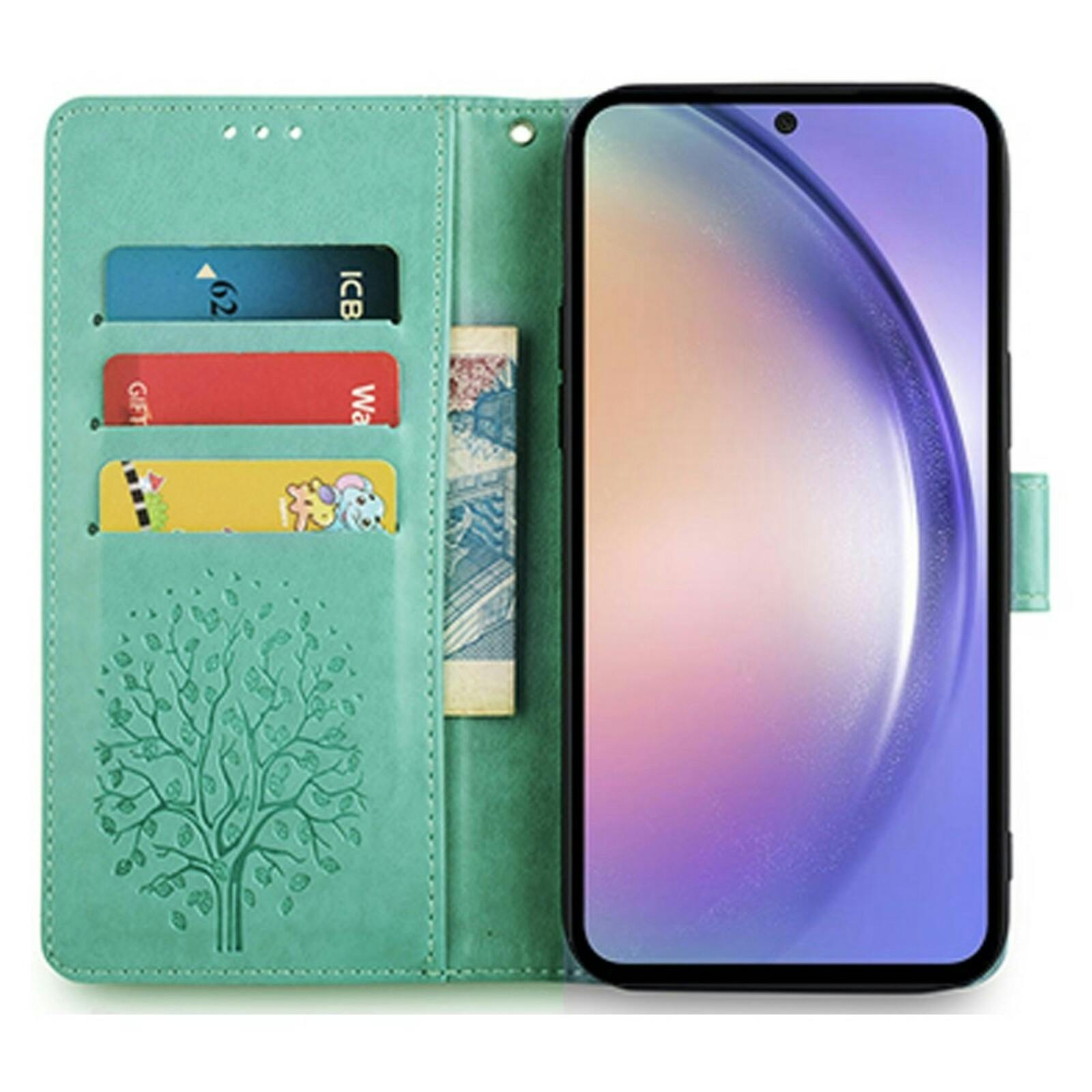 Mocaa Samsung Galaxy S23 Bookcase Gravure Hertjes Groen