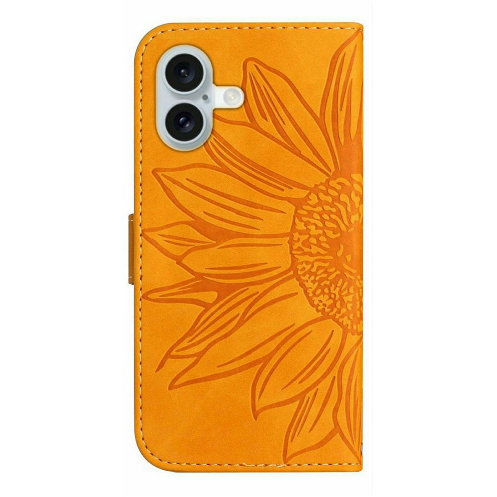 Mocaa Apple iPhone 17 Sunflower Bookcase met Koord Geel