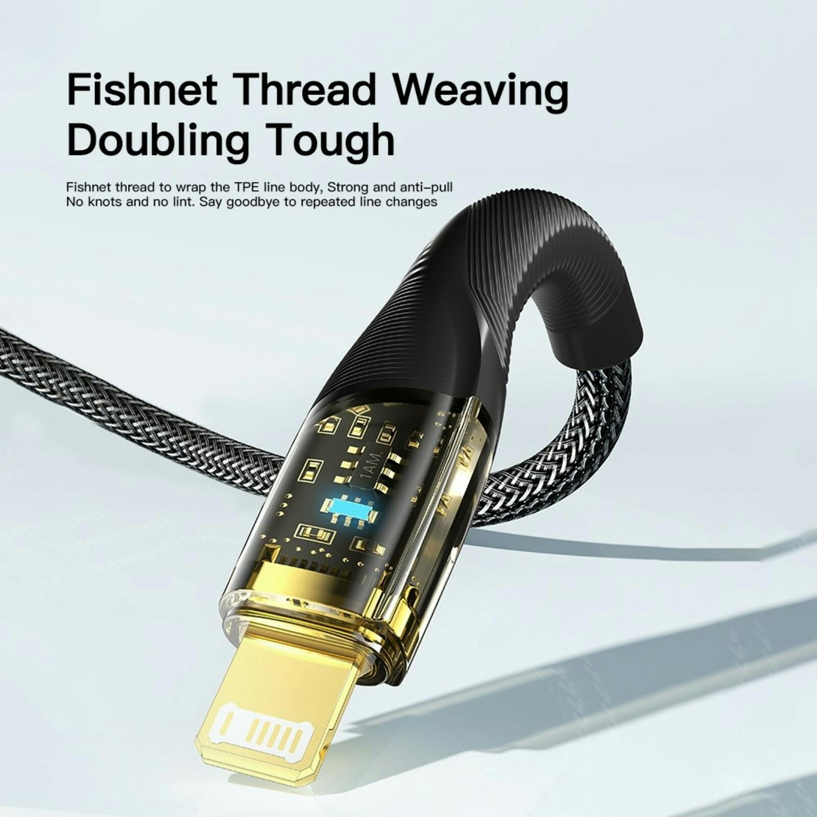 Essager 29W Power Delivery Oplaadkabel USB-C naar Lightning Goud 2m