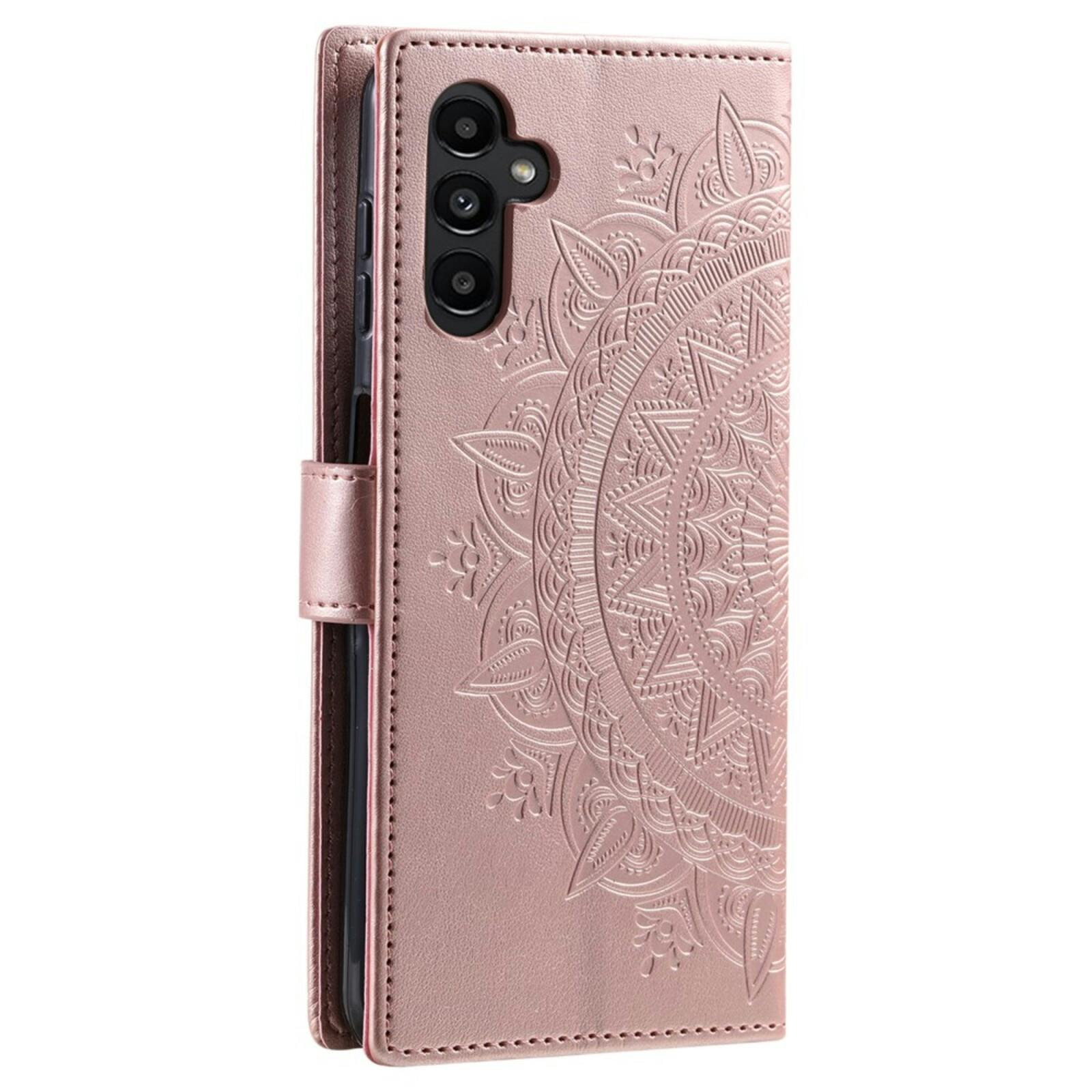 Comfycase Samsung Galaxy A56 Mandala Bookcase met Koord Roségoud