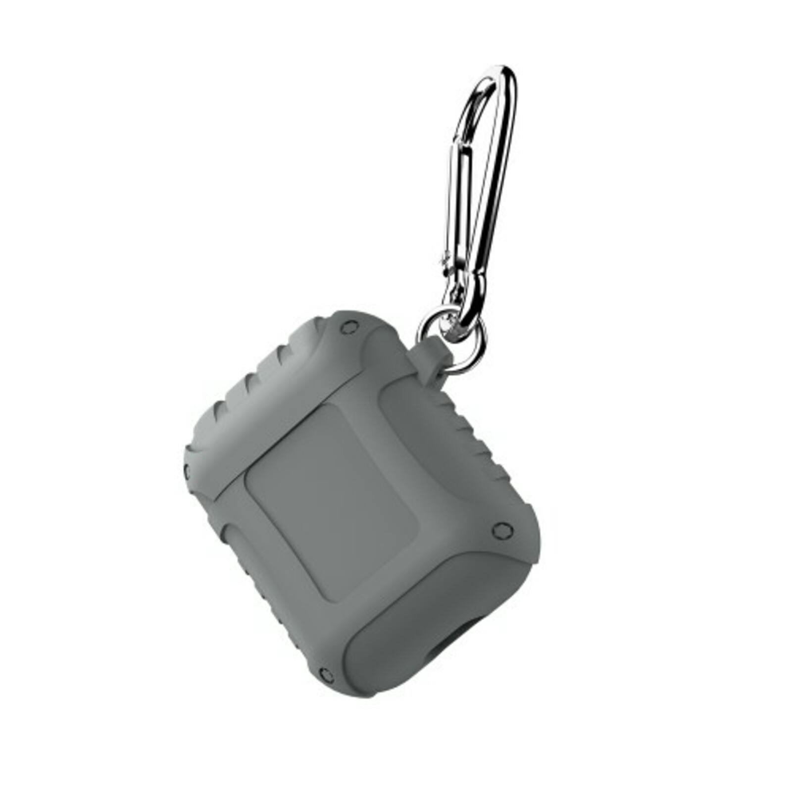 Comfycase Shockproof AirPods 1/2 Hoesje met Riemhaak Grijs