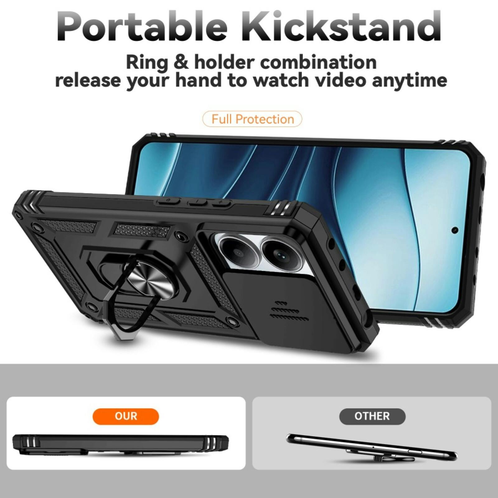 CaseBody Xiaomi Redmi Note 14 5G Shield Case Zwart