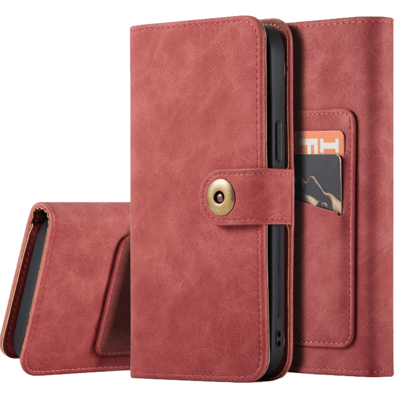 Mocaa iPhone 12 (Pro) Vintage 2-in-1 Wallet Hoesje Rood