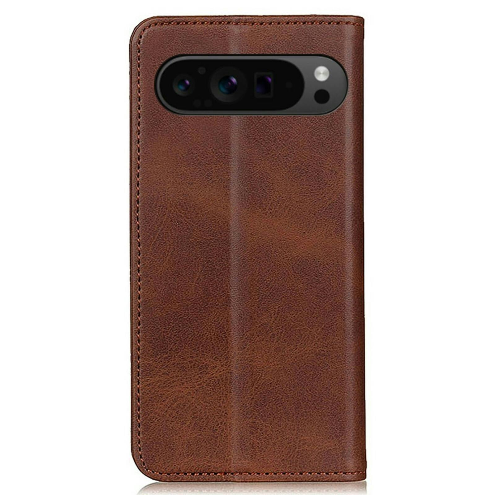 CaseBody Google Pixel 9 / Pixel 9 Pro Real Leather Wallet Hoesje Bruin