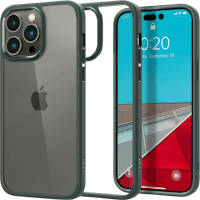 Spigen iPhone 14 Pro Max Doorzichtig Hard Hoesje Groen - Voorkant & achterkant