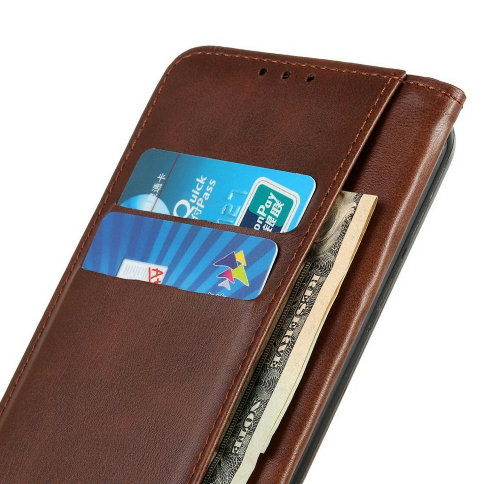 CaseBody Google Pixel 9 / Pixel 9 Pro Real Leather Wallet Hoesje Bruin
