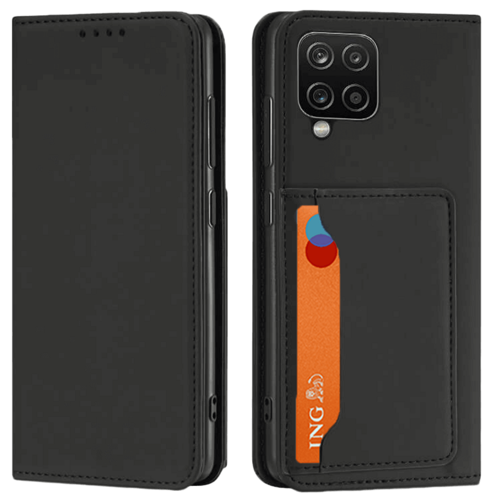 CaseBody Samsung Galaxy A12 Lux Bookcase Hoesje Zwart