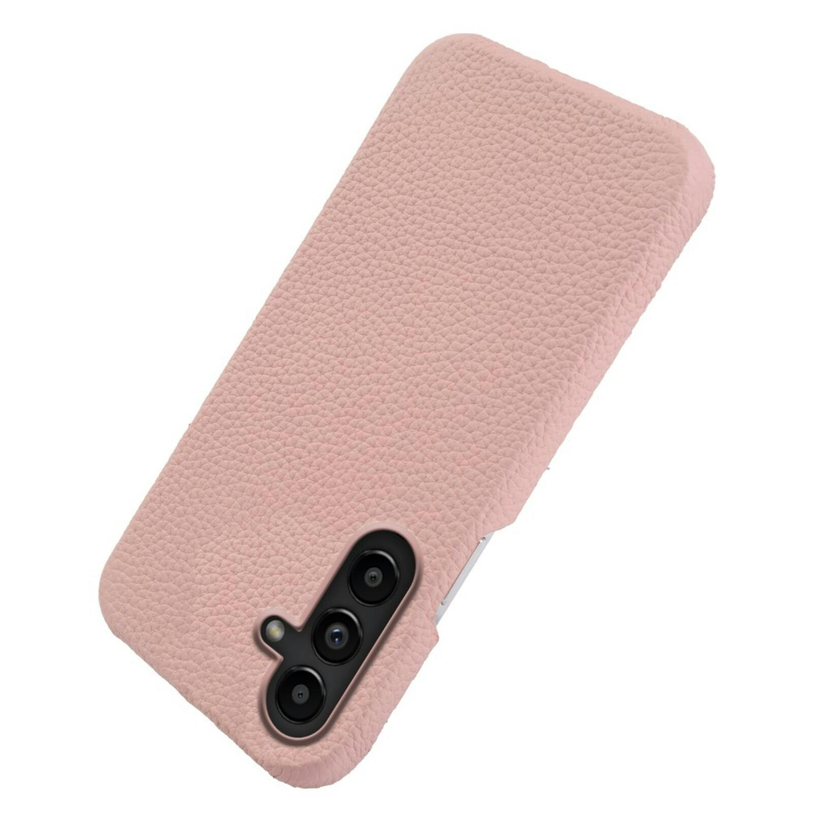 Fashion Samsung Galaxy S26 Magnetisch Hoesje Echt Leer Roze