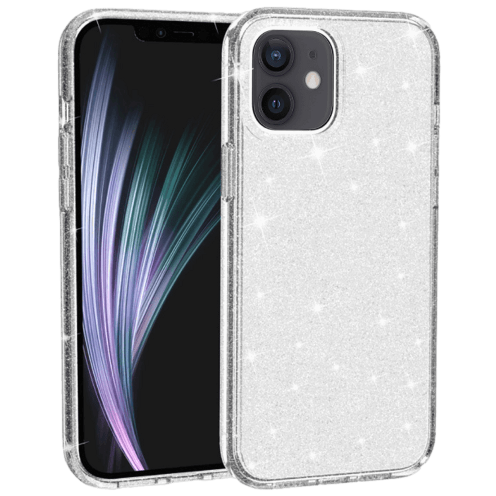 TwoTone Iphone 12 Mini Glitz Hoesje Transparant