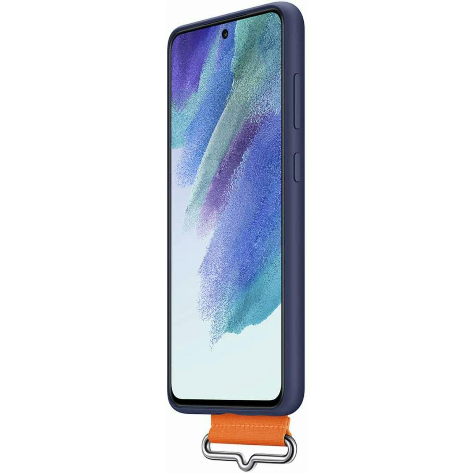 Samsung Galaxy S21 FE Siliconen Hoesje met Band Navy