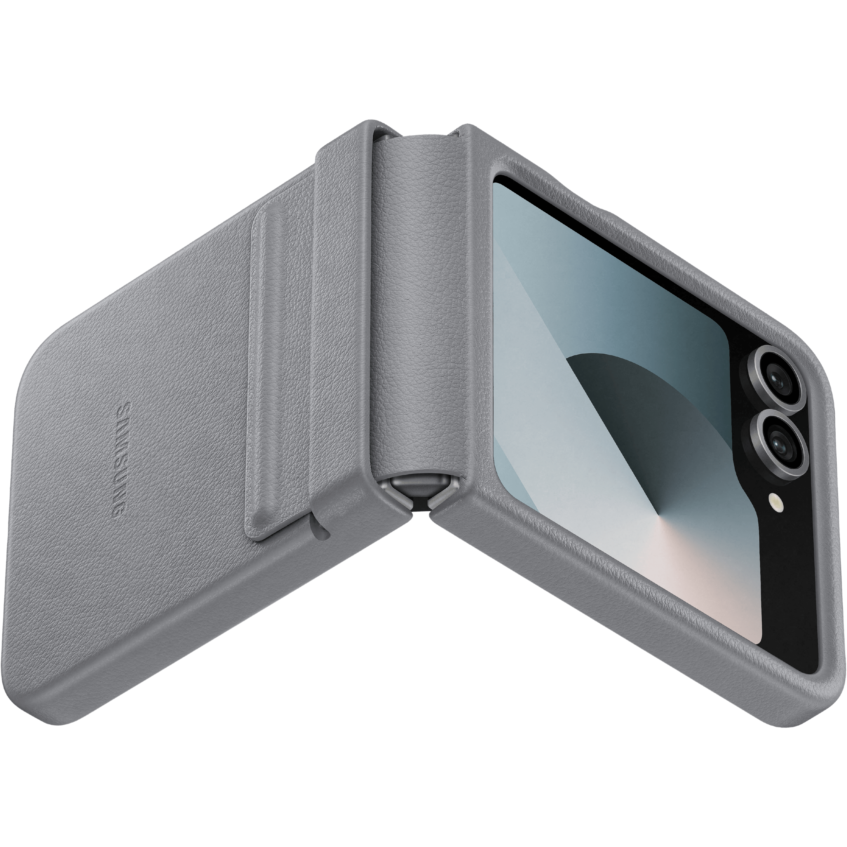 Samsung Galaxy Z Flip6 Kindsuit Hoesje Grijs - Foto in studio