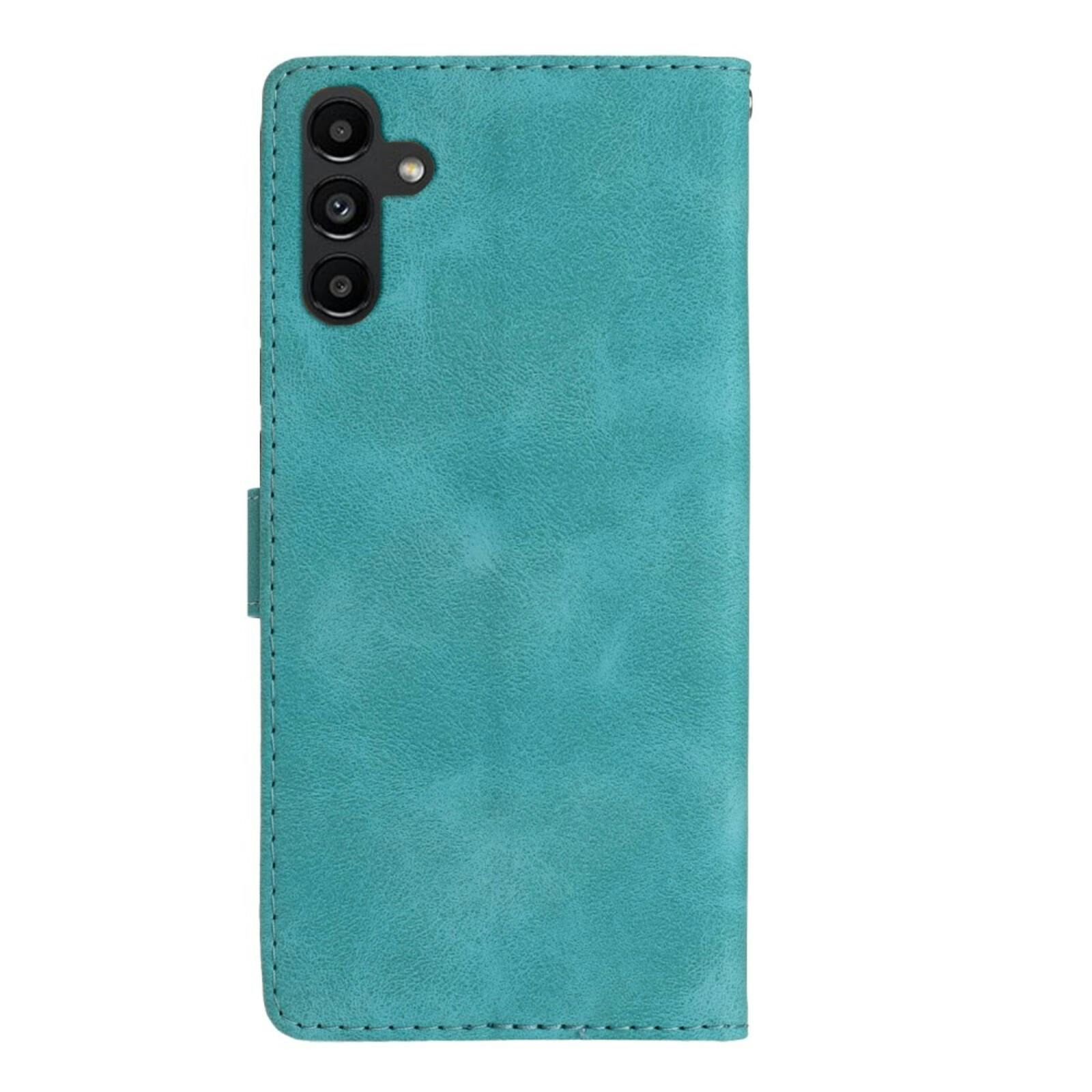 Comfycase Samsung Galaxy A36 Zacht Boek Hoesje met Gravure Lichtblauw