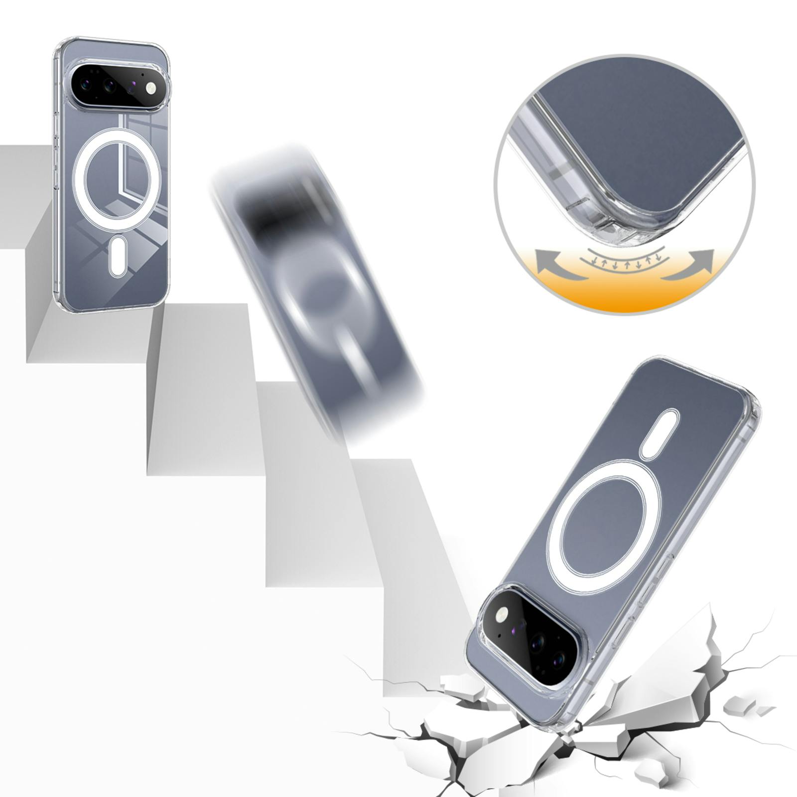CaseBody Google Pixel 11 Pro Magnetische TPU Case Transparant