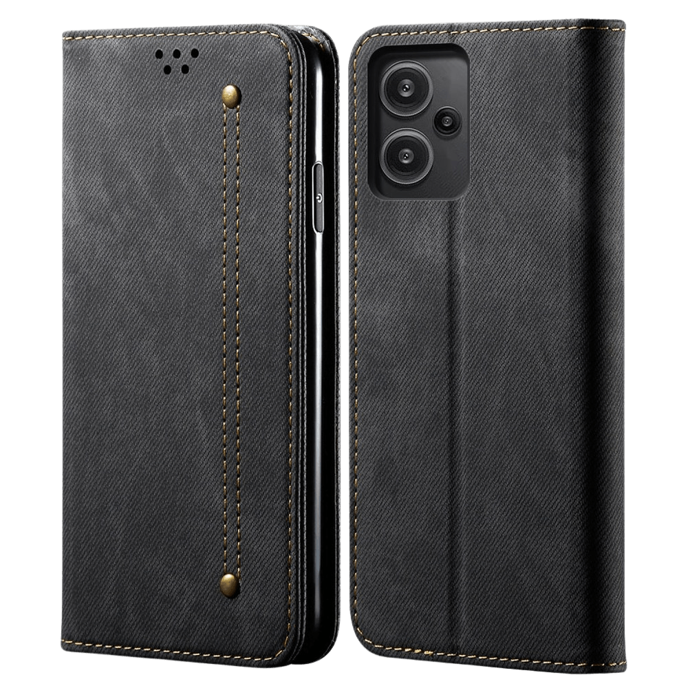 CaseBody Xiaomi Redmi Note 13 Pro Plus Denim Bookcase Zwart