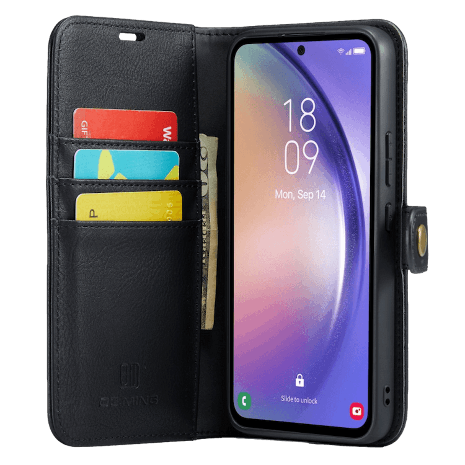 DG.MING Samsung Galaxy A54 Lederen 2-in-1 Wallet en Hoesje Zwart