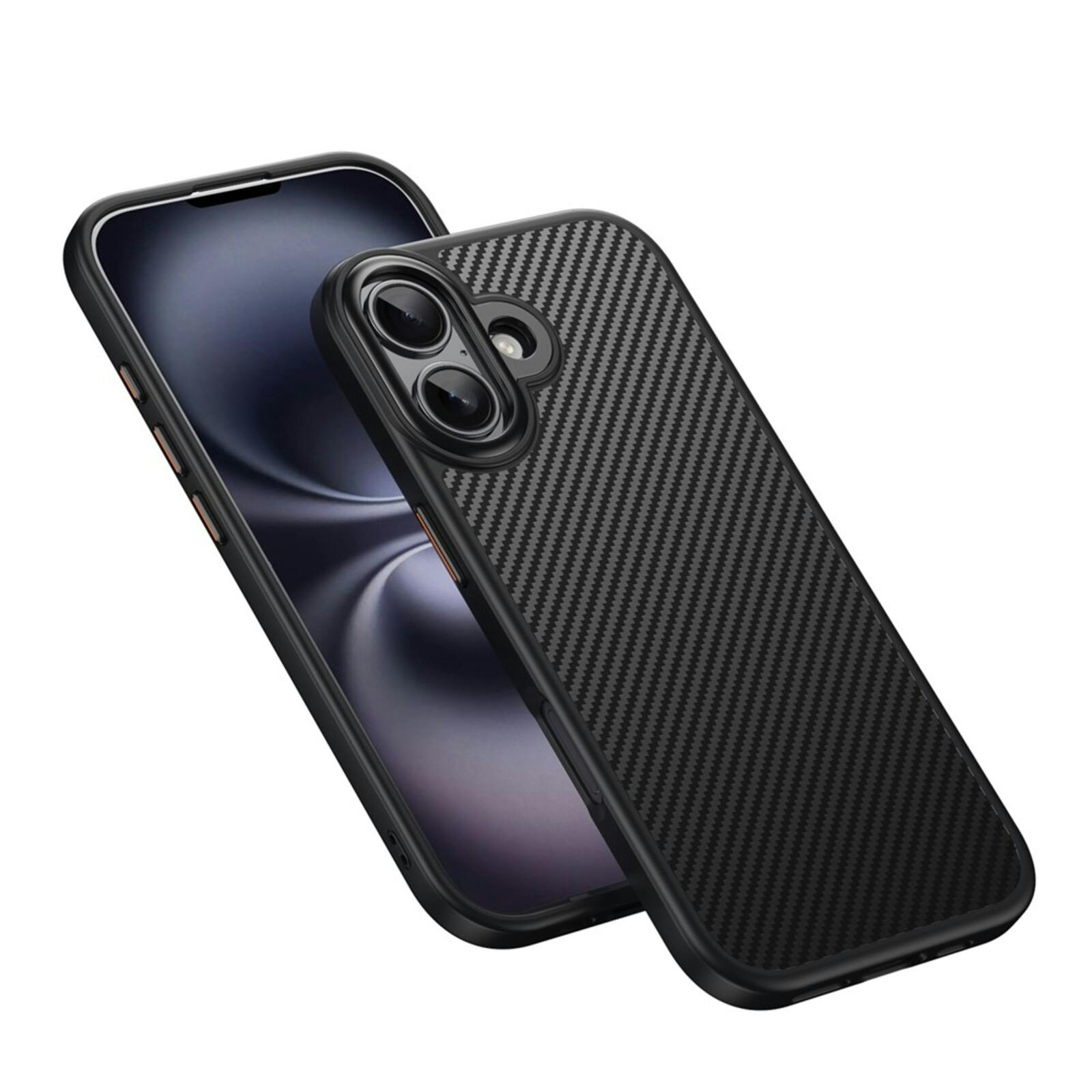 Mocaa Apple iPhone 17 Slim Carbon Pantser MagSafe Case Zwart