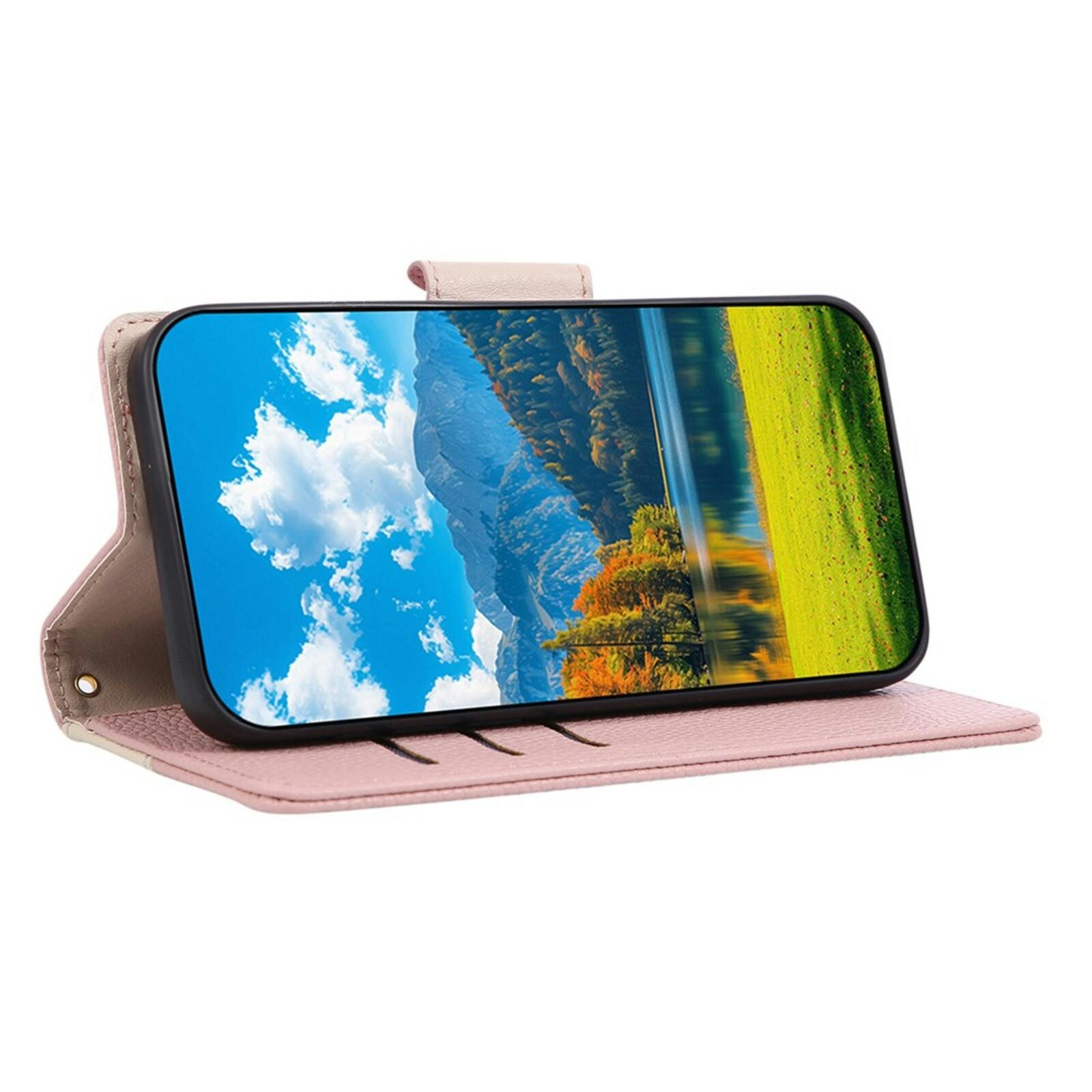 TwoTone Samsung Galaxy A57 Zipper Boek Hoesje Roze