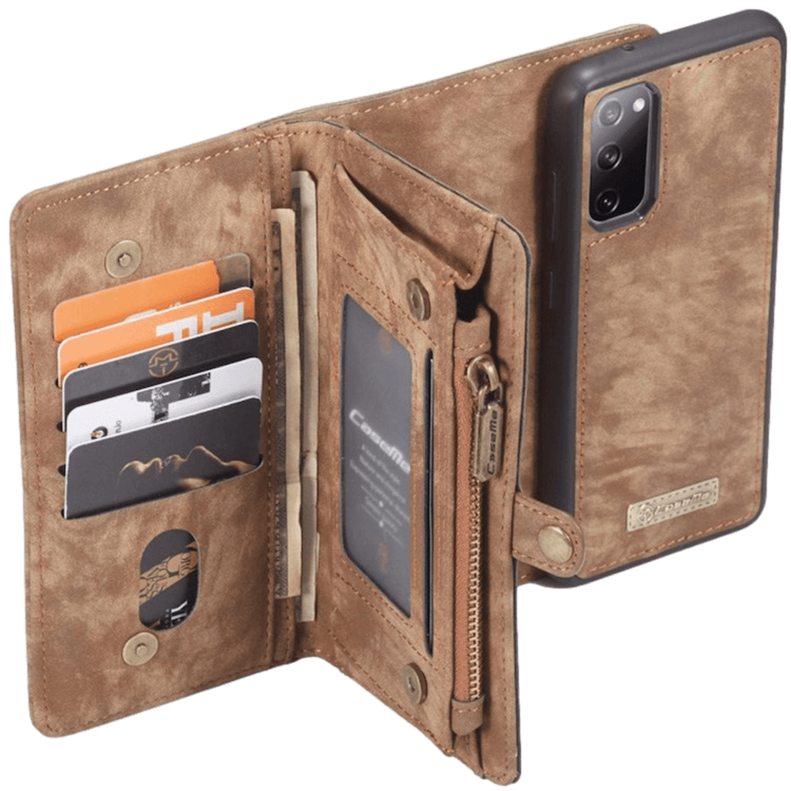 Caseme Samsung Galaxy S20 Vintage Hoesje Bruin