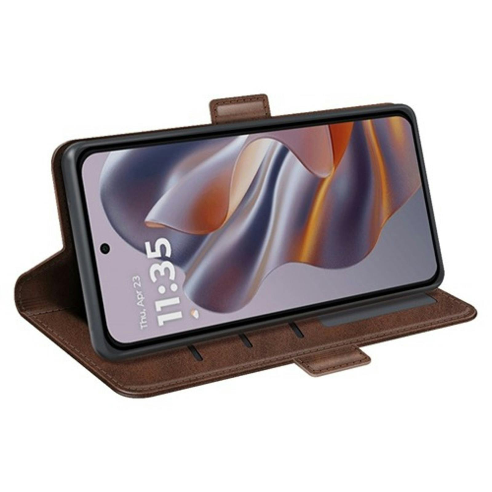 Comfycase Motorola Edge 50 Neo 5G Bookcase Hoesje Bruin