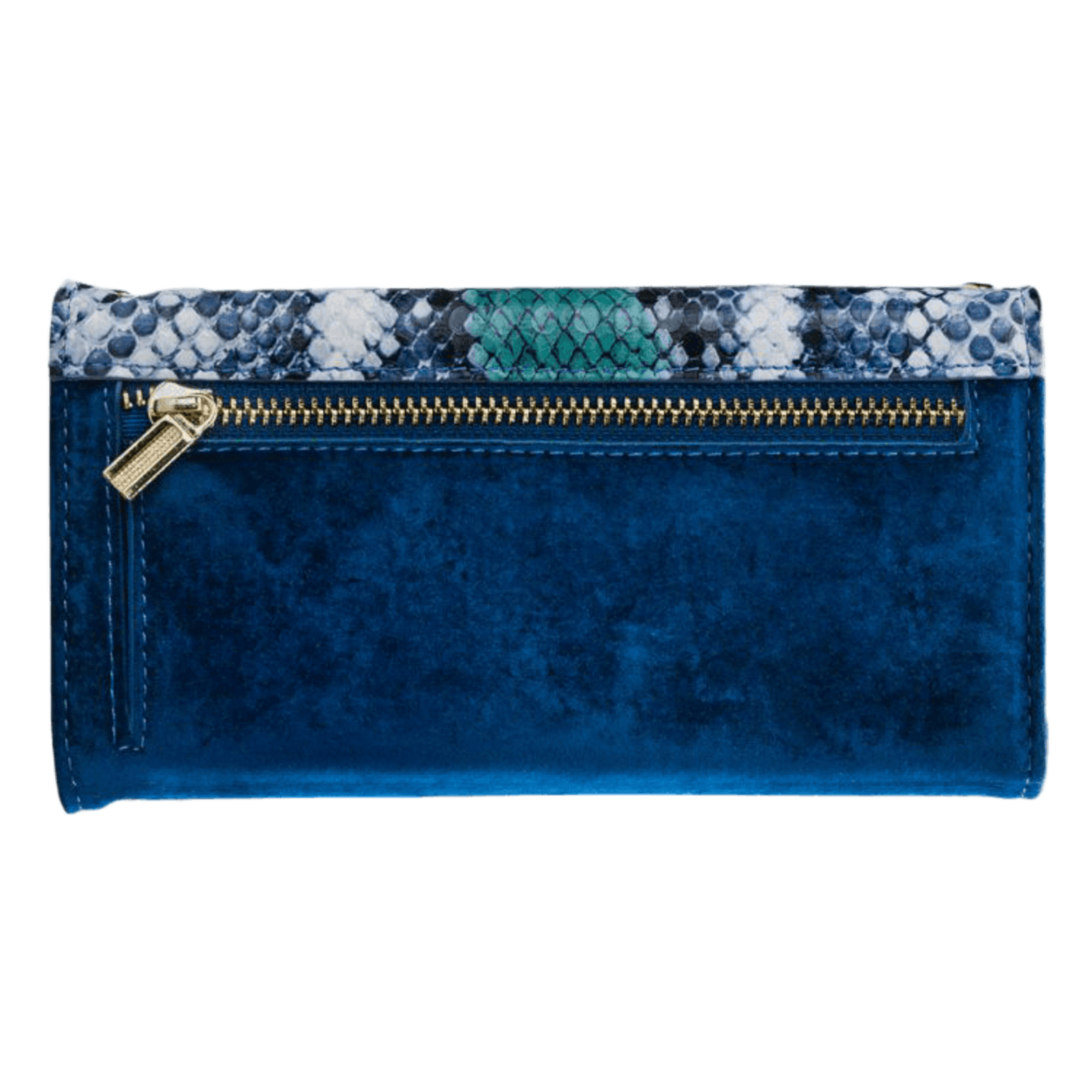 Mobilize Samsung Galaxy A20e Velvet Clutch Royal Blue Snake Blauw