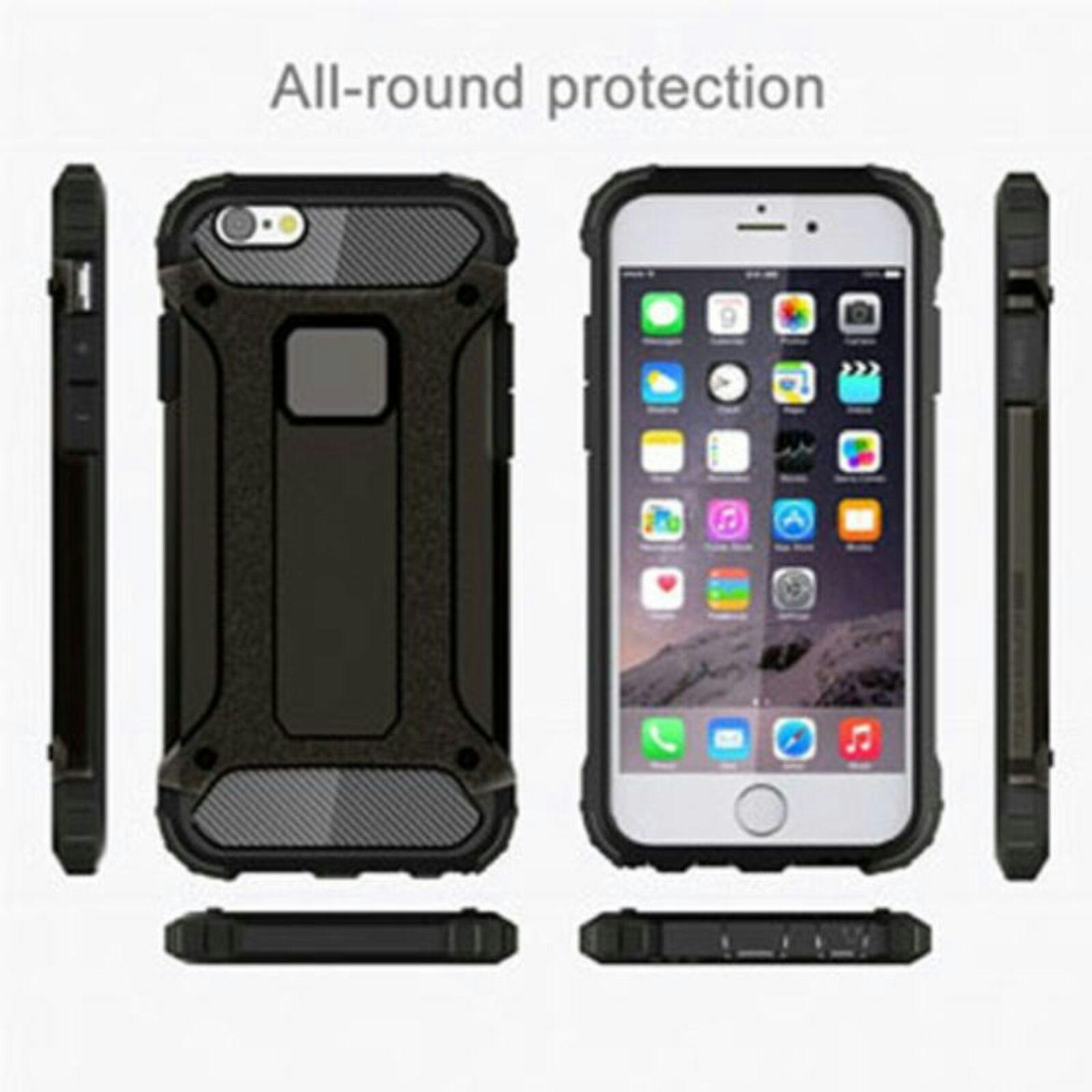 CaseBody iPhone 6(s) Plus Shockproof Steel Armor Hoesje Zwart